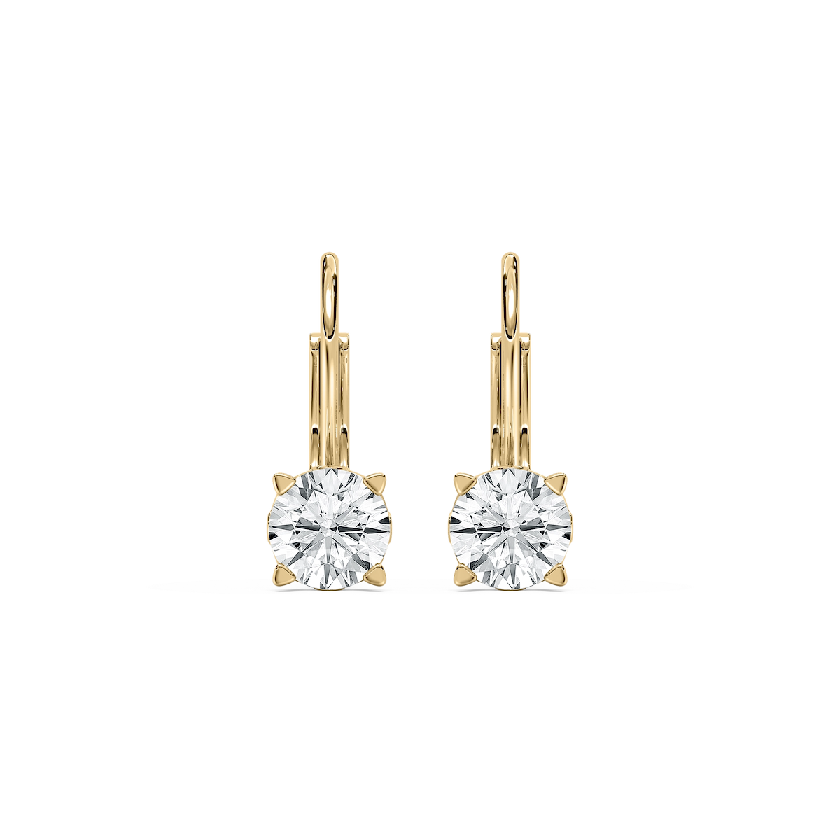 Round Lab Grown Diamond Filigree Scroll Leverback Drop Earrings