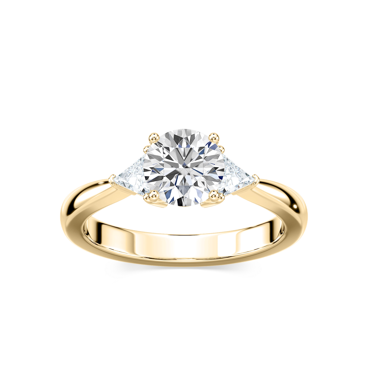 Selma Lab Grown Diamond Trillion Three Stone Engagement Ring