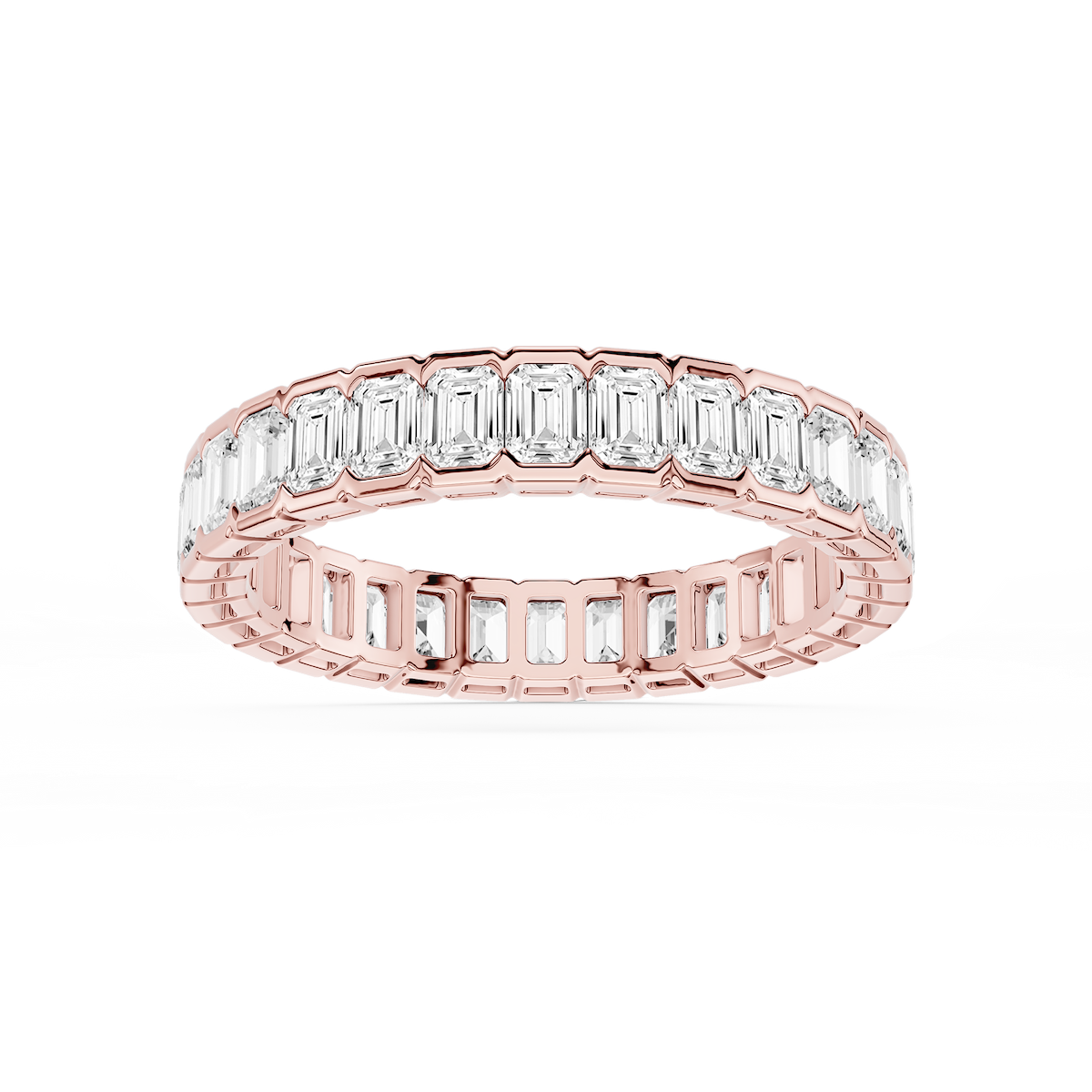 Serena Emerald Lab Grown Diamond Half Bezel Eternity Band