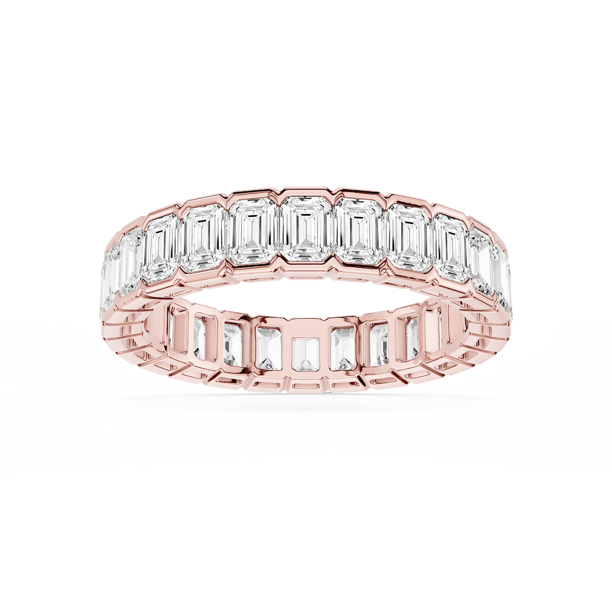 Serena Emerald Lab Grown Diamond Half Bezel Eternity Band