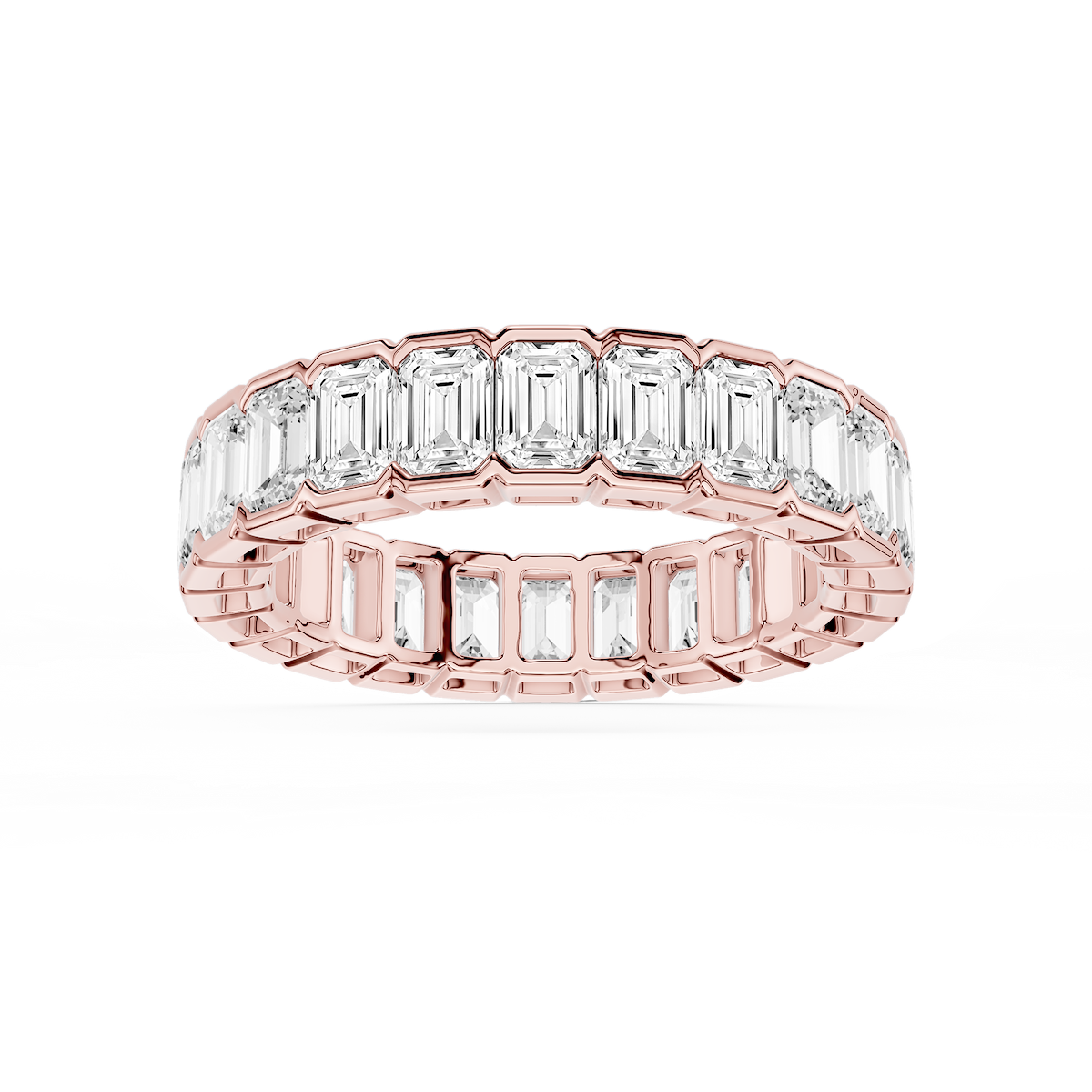 Serena Emerald Lab Grown Diamond Half Bezel Eternity Band