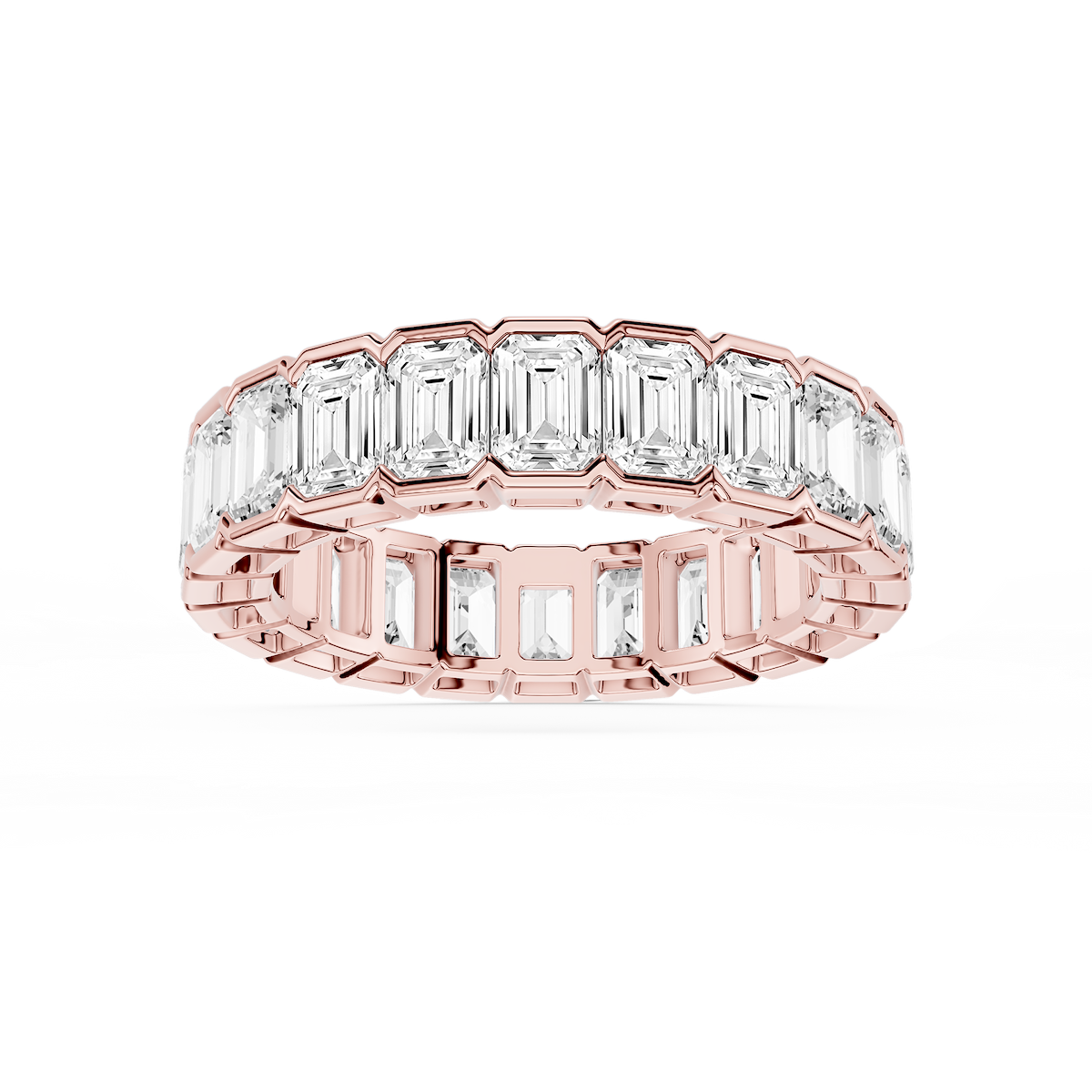 Serena Emerald Lab Grown Diamond Half Bezel Eternity Band