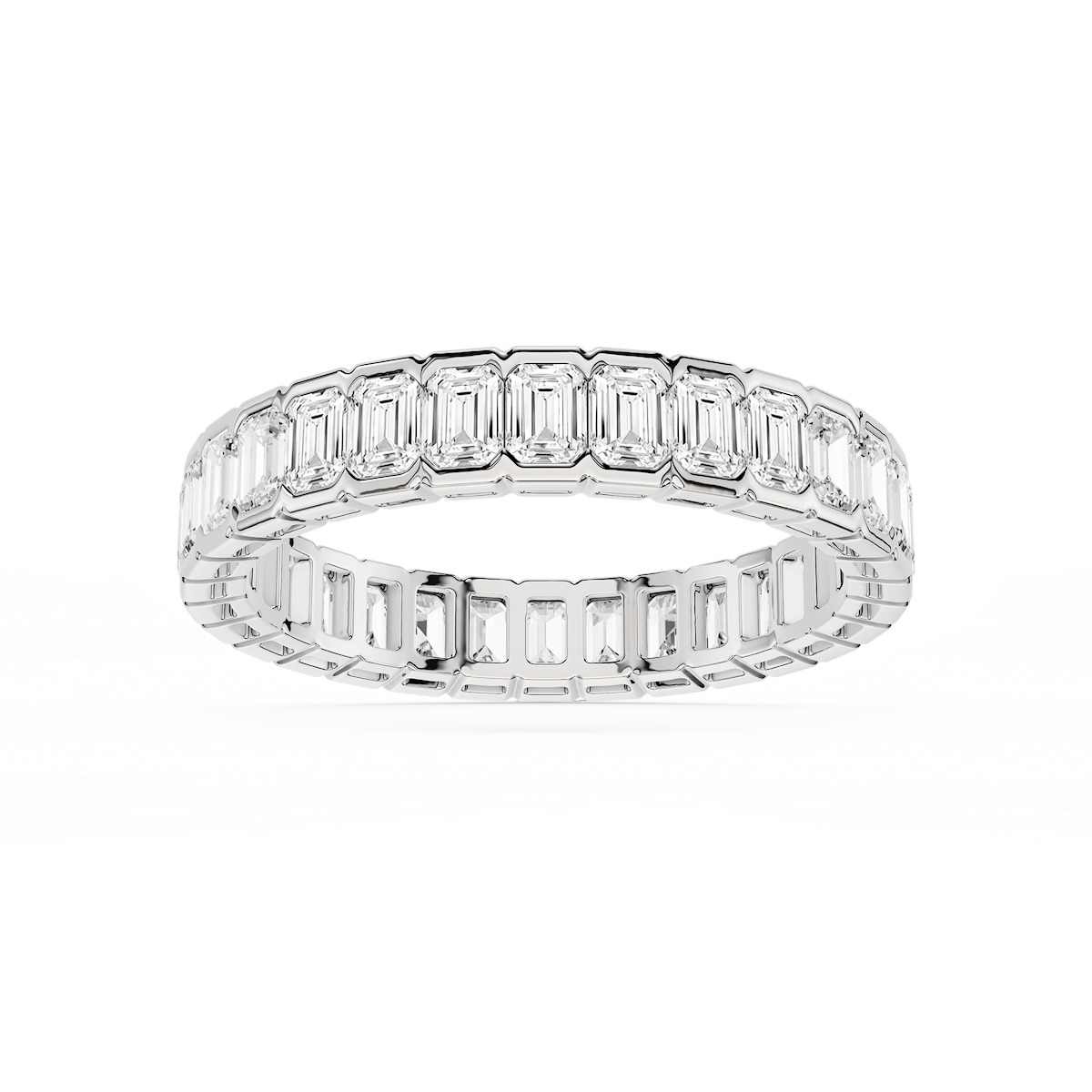 Serena Emerald Lab Grown Diamond Half Bezel Eternity Band