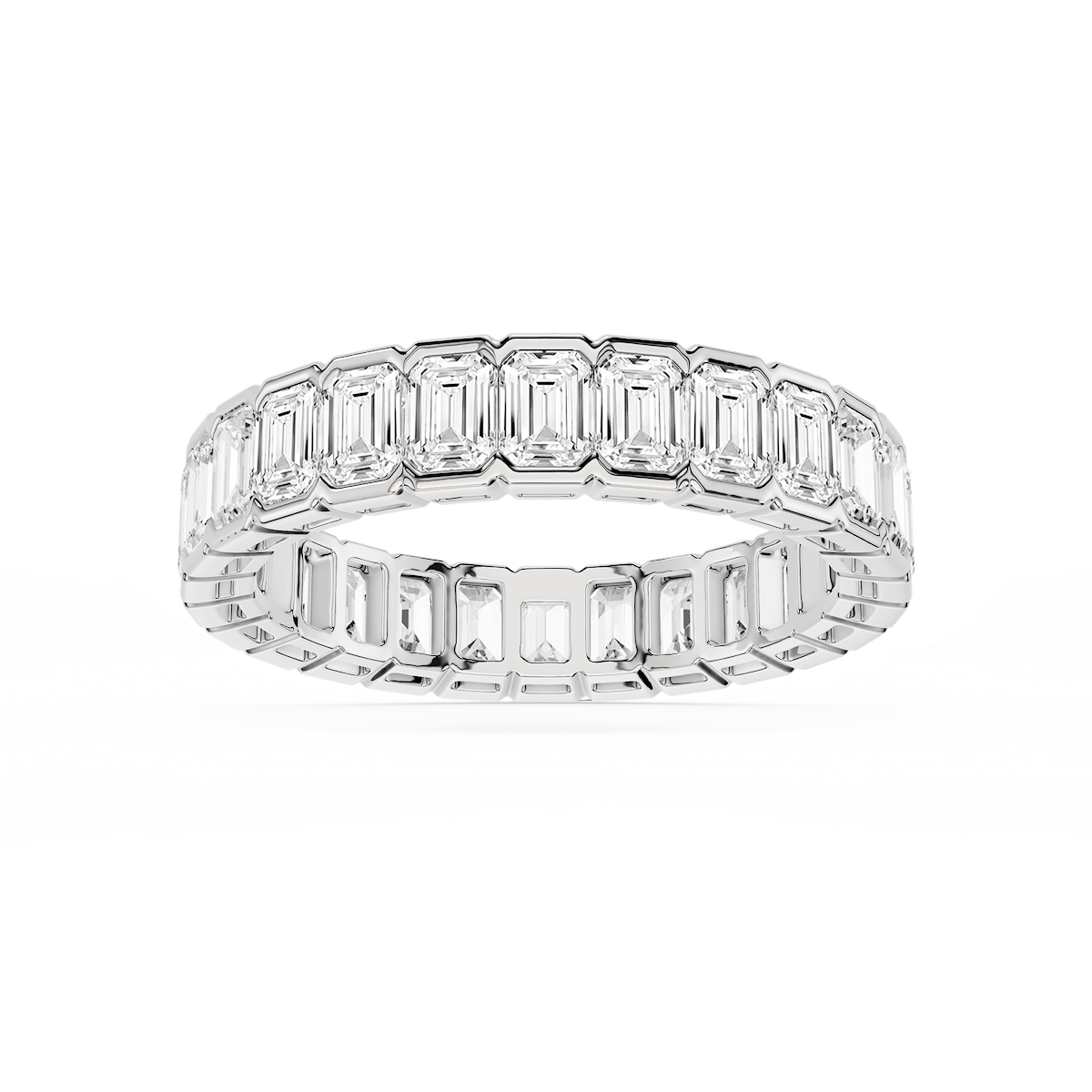 Serena Emerald Lab Grown Diamond Half Bezel Eternity Band