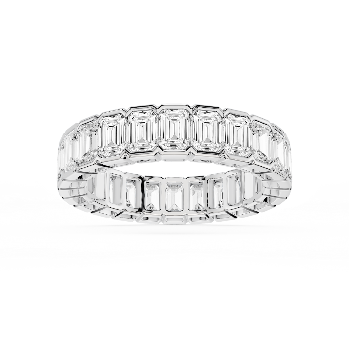 Serena Emerald Lab Grown Diamond Half Bezel Eternity Band