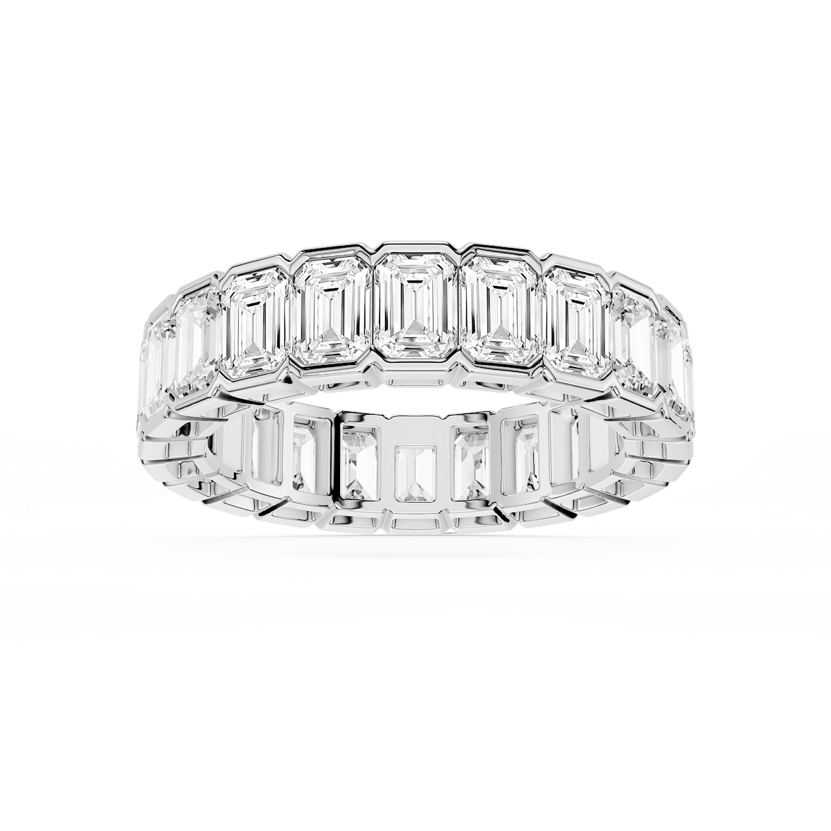 Serena Emerald Lab Grown Diamond Half Bezel Eternity Band