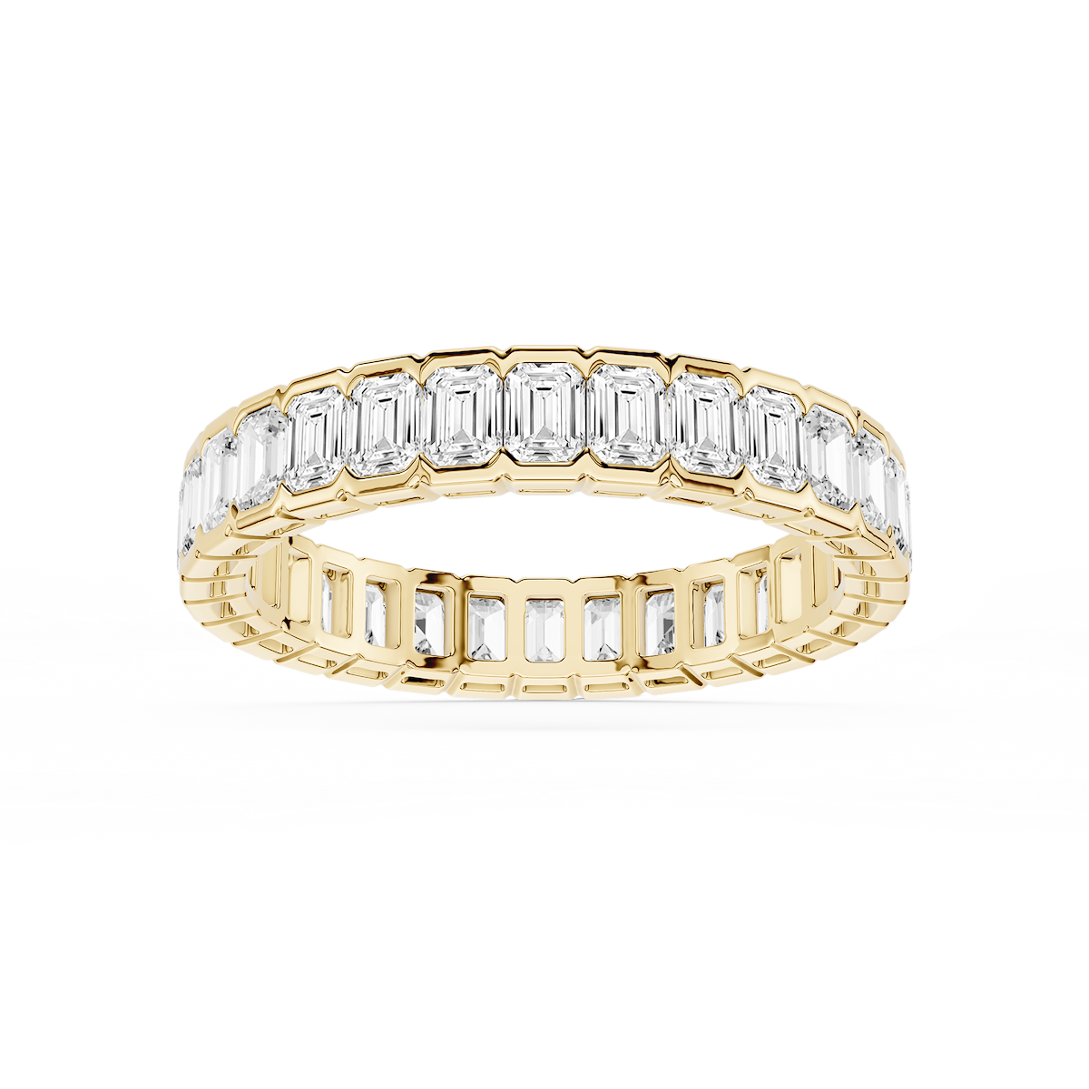Serena Emerald Lab Grown Diamond Half Bezel Eternity Band