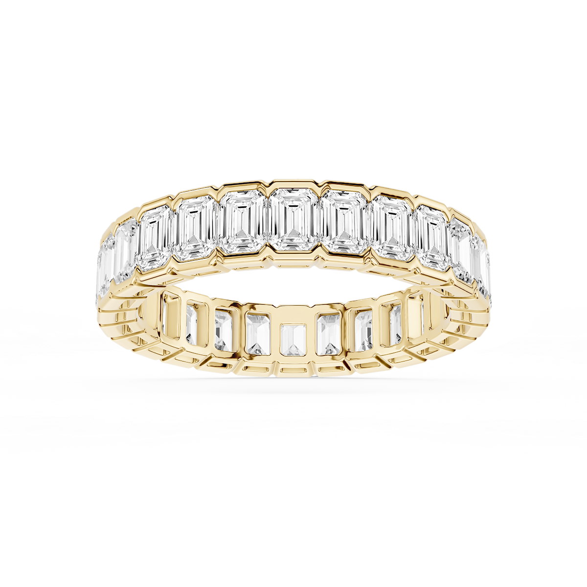 Serena Emerald Lab Grown Diamond Half Bezel Eternity Band