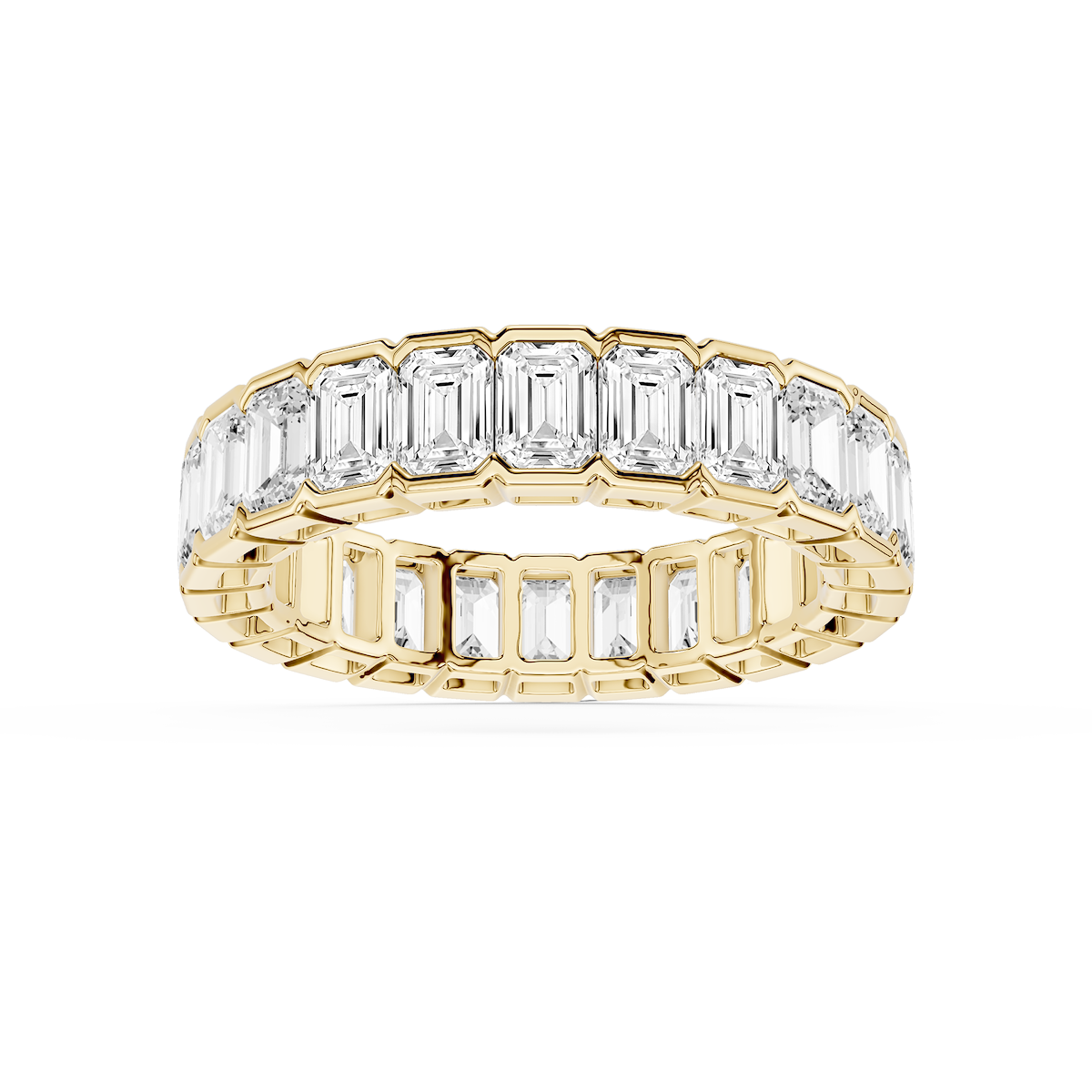 Serena Emerald Lab Grown Diamond Half Bezel Eternity Band