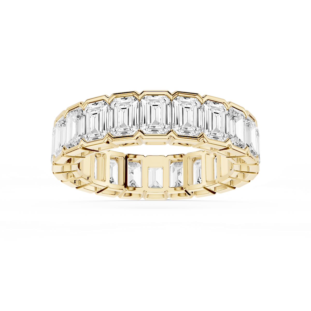 Serena Emerald Lab Grown Diamond Half Bezel Eternity Band