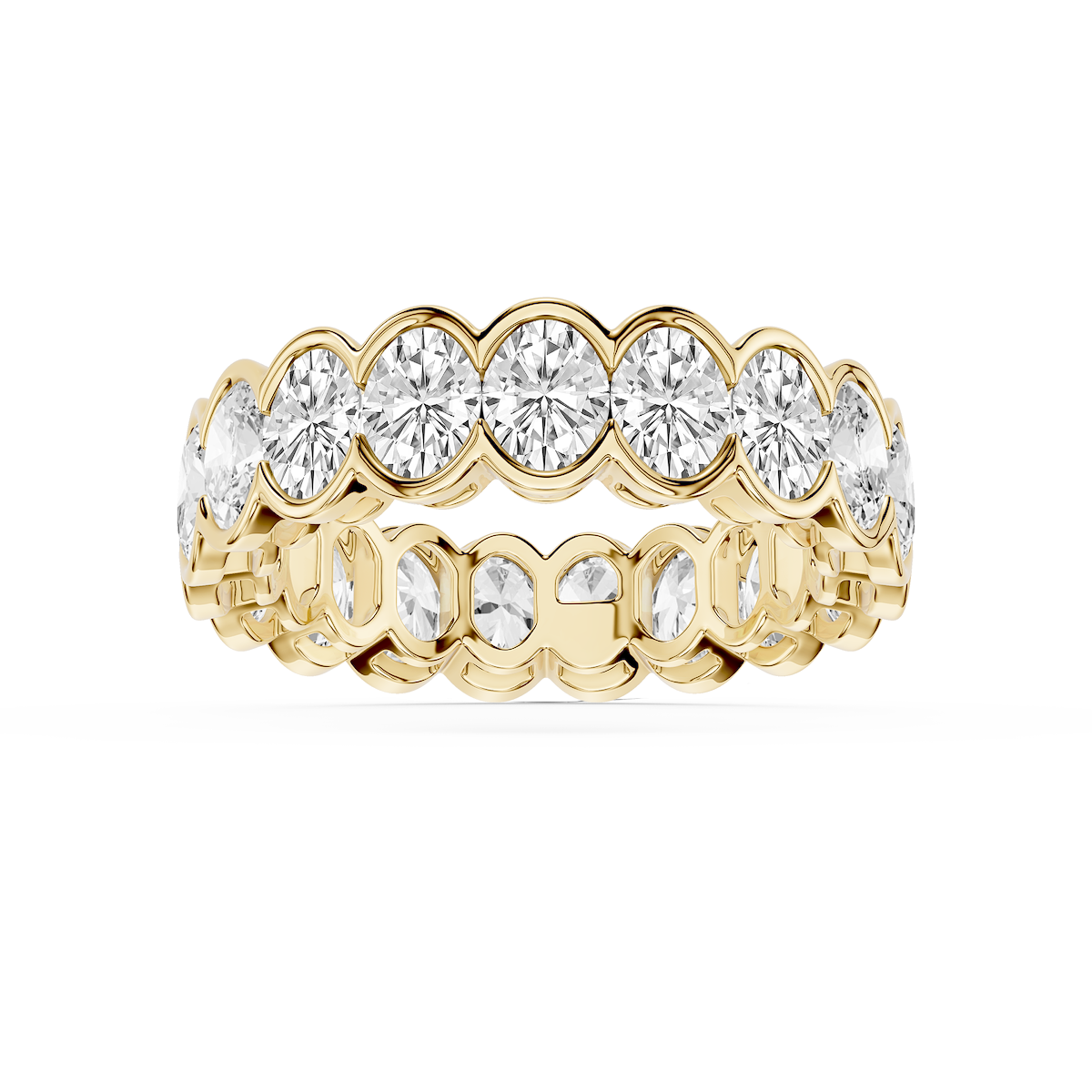 Serena Oval Lab Grown Diamond Half Bezel Eternity Band