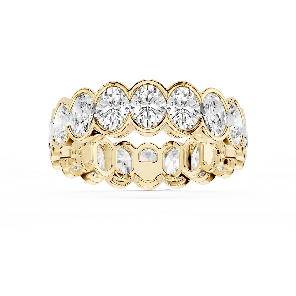 Serena Oval Lab Grown Diamond Half Bezel Eternity Band