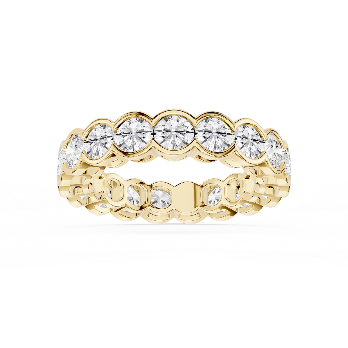 Serena Round Lab Grown Diamond Half Bezel Eternity Band