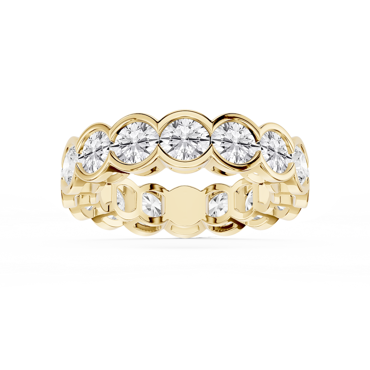 Serena Round Lab Grown Diamond Half Bezel Eternity Band