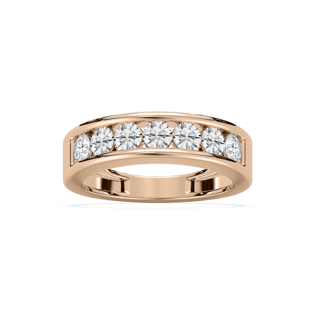 Antonella 1 ctw Round Lab Grown Diamond Seven Stone Channel Anniversary Band