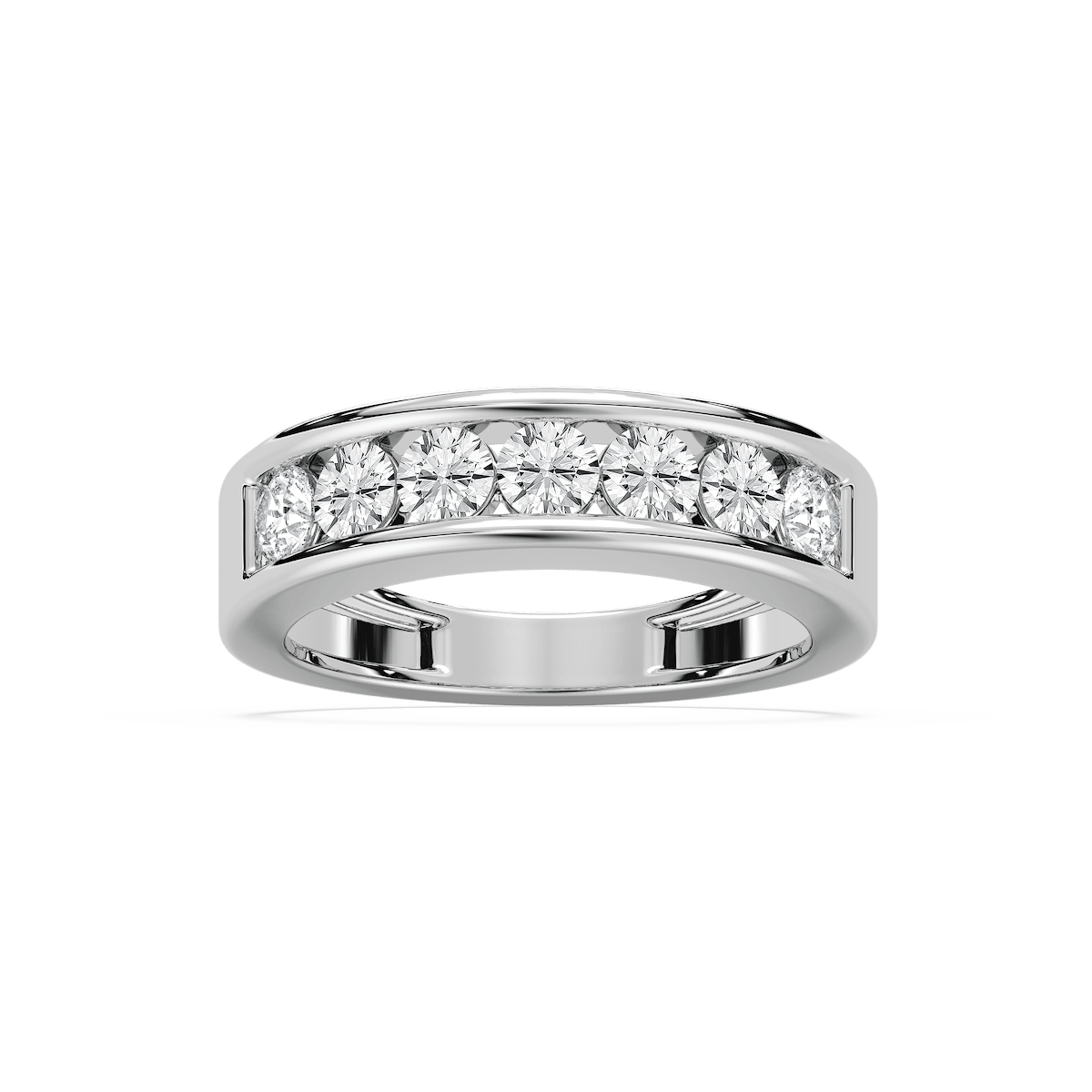 Antonella 1 ctw Round Lab Grown Diamond Seven Stone Channel Anniversary Band