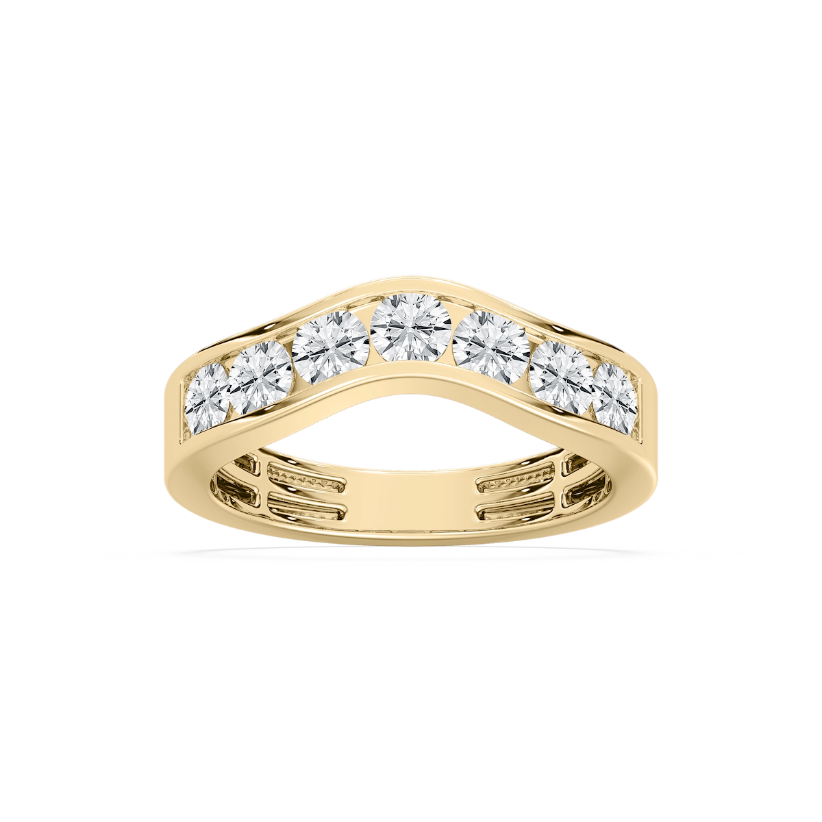 Parker 1 ctw Round Lab Grown Diamond Channel Set Curved Band