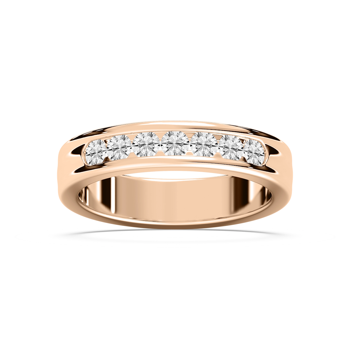 Nash 5/8 ctw Round Lab Grown Diamond 5.00mm Channel Mens Wedding Band