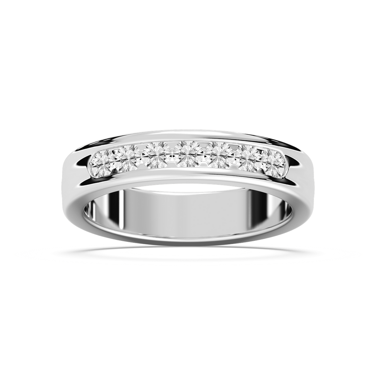 Nash 5/8 ctw Round Lab Grown Diamond 5.00mm Channel Mens Wedding Band