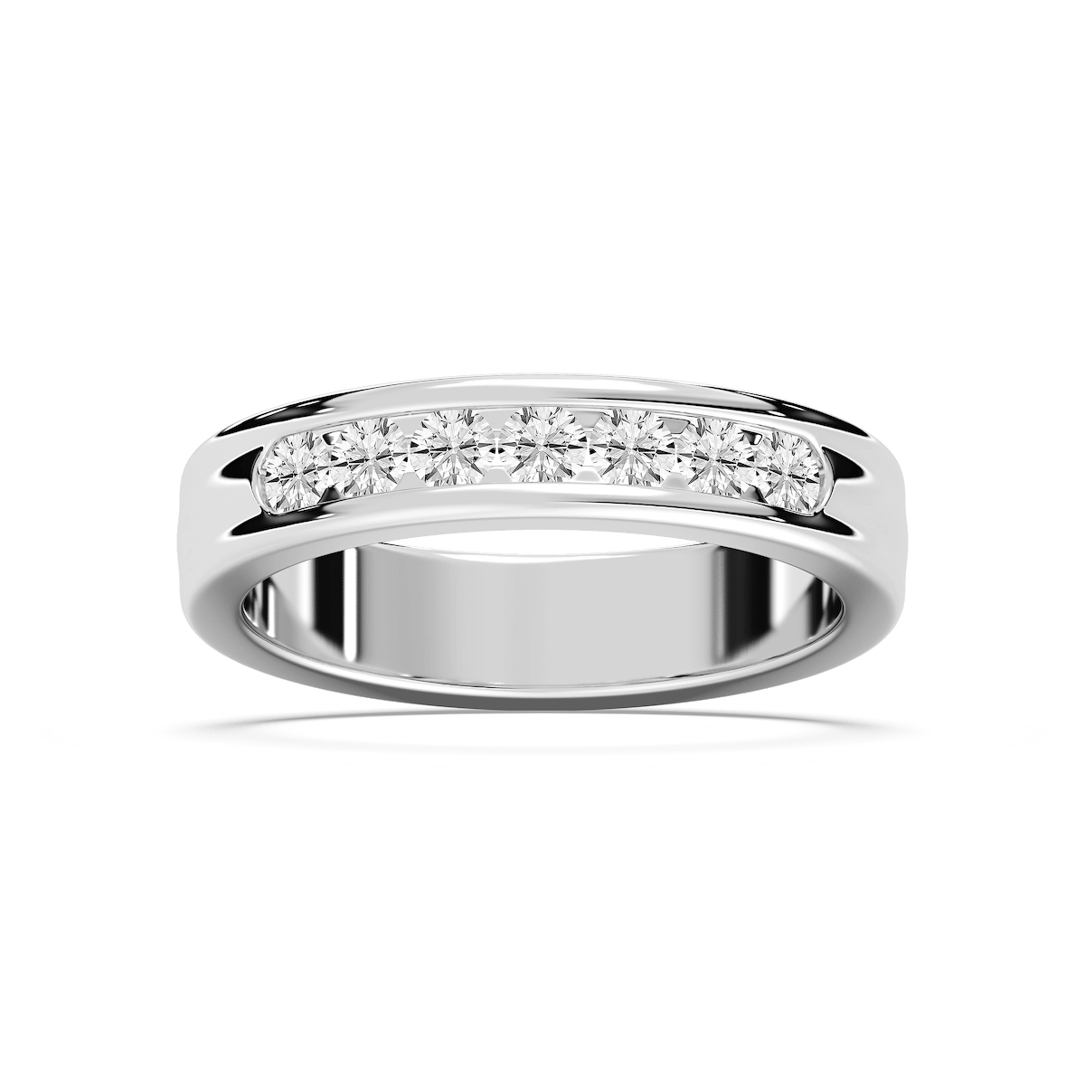 Nash 5/8 ctw Round Lab Grown Diamond 5.00mm Channel Mens Wedding Band