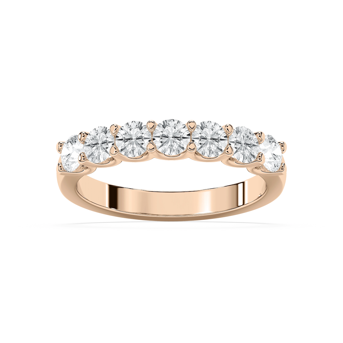 Amelia 1 ctw Round Lab Grown Diamond Seven Stone U Prong Anniversary Band
