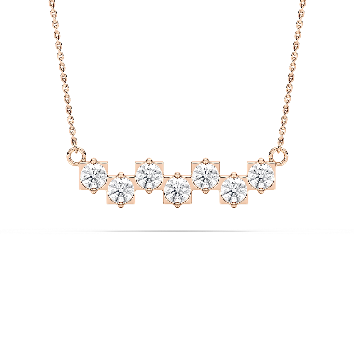 1 ⅓ ctw Round Lab Grown Diamond Seven Stones of Grace Necklace - 18 Inches
