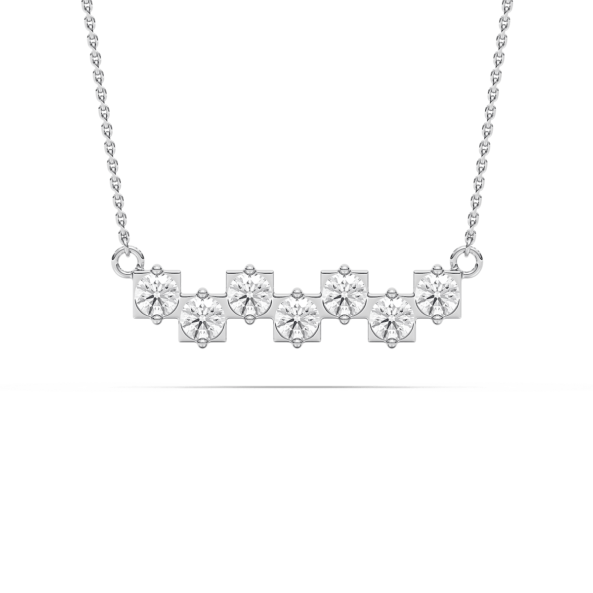 1 ⅓ ctw Round Lab Grown Diamond Seven Stones of Grace Necklace - 18 Inches