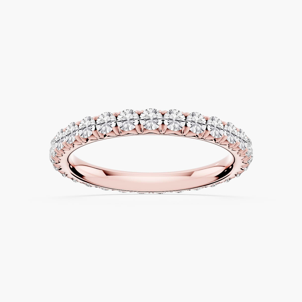 Sharon Round Lab Grown Diamond French Pave Eternity Band
