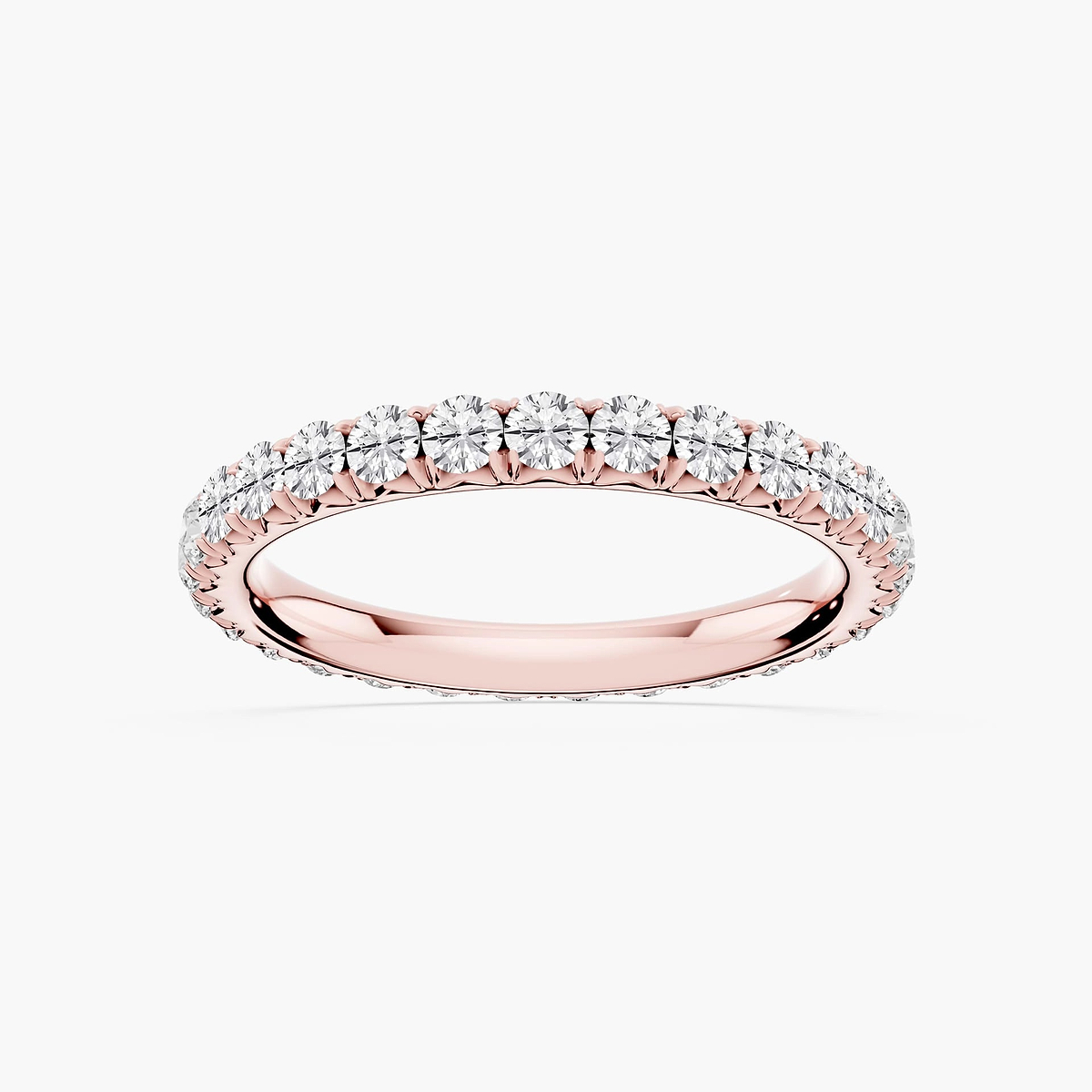 Sharon Round Lab Grown Diamond French Pave Eternity Band