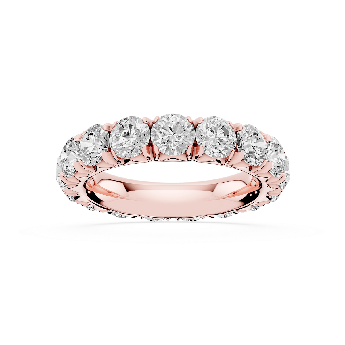 Sharon Round Lab Grown Diamond French Pave Eternity Band