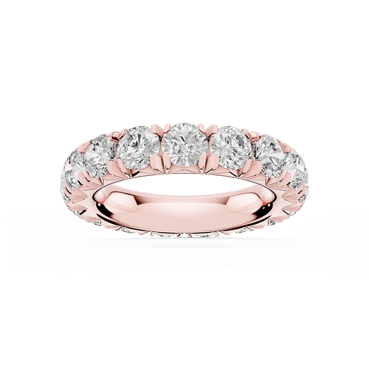 Sharon Round Lab Grown Diamond French Pave Eternity Band