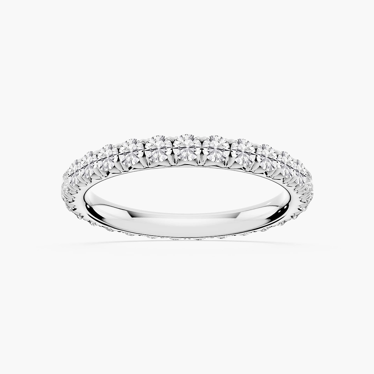 Sharon Round Lab Grown Diamond French Pave Eternity Band