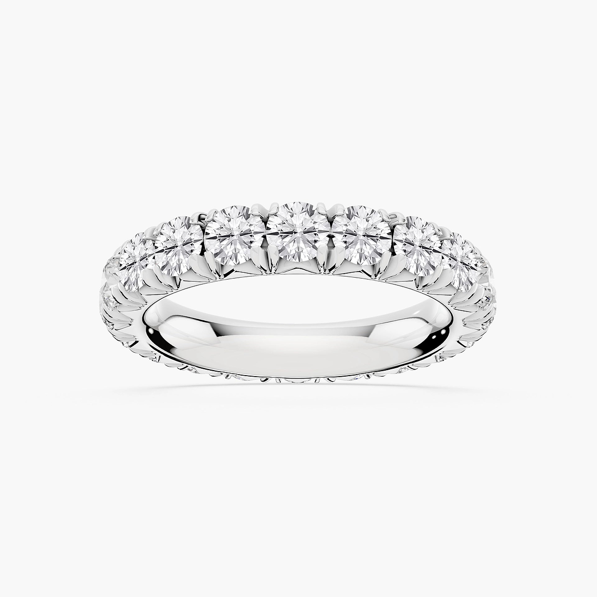 Sharon Round Lab Grown Diamond French Pave Eternity Band