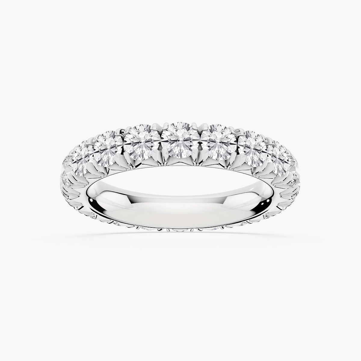 Sharon Round Lab Grown Diamond French Pave Eternity Band