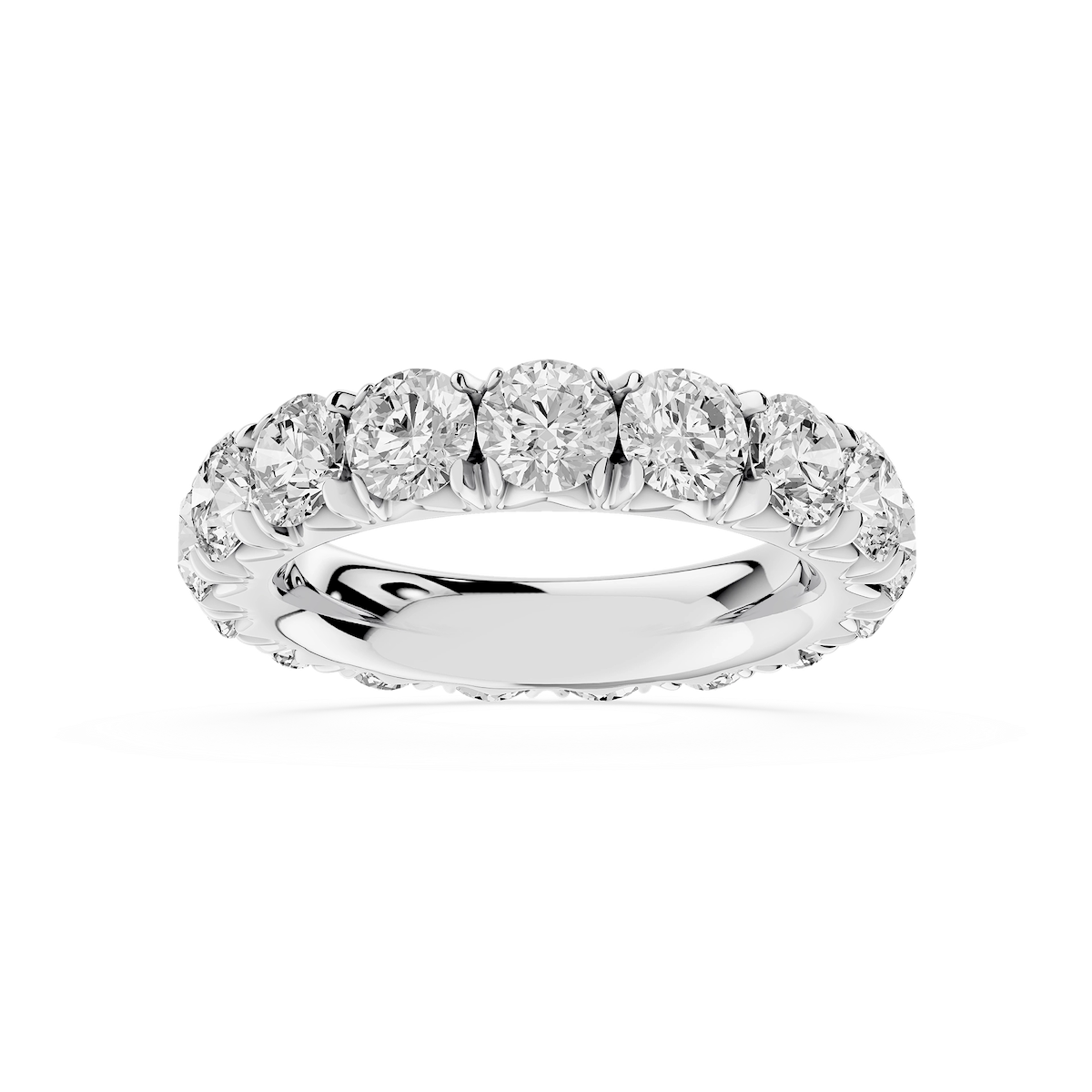 Sharon Round Lab Grown Diamond French Pave Eternity Band