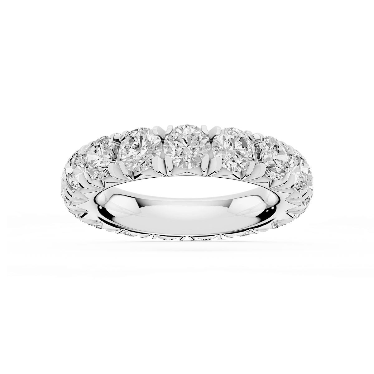 Sharon Round Lab Grown Diamond French Pave Eternity Band
