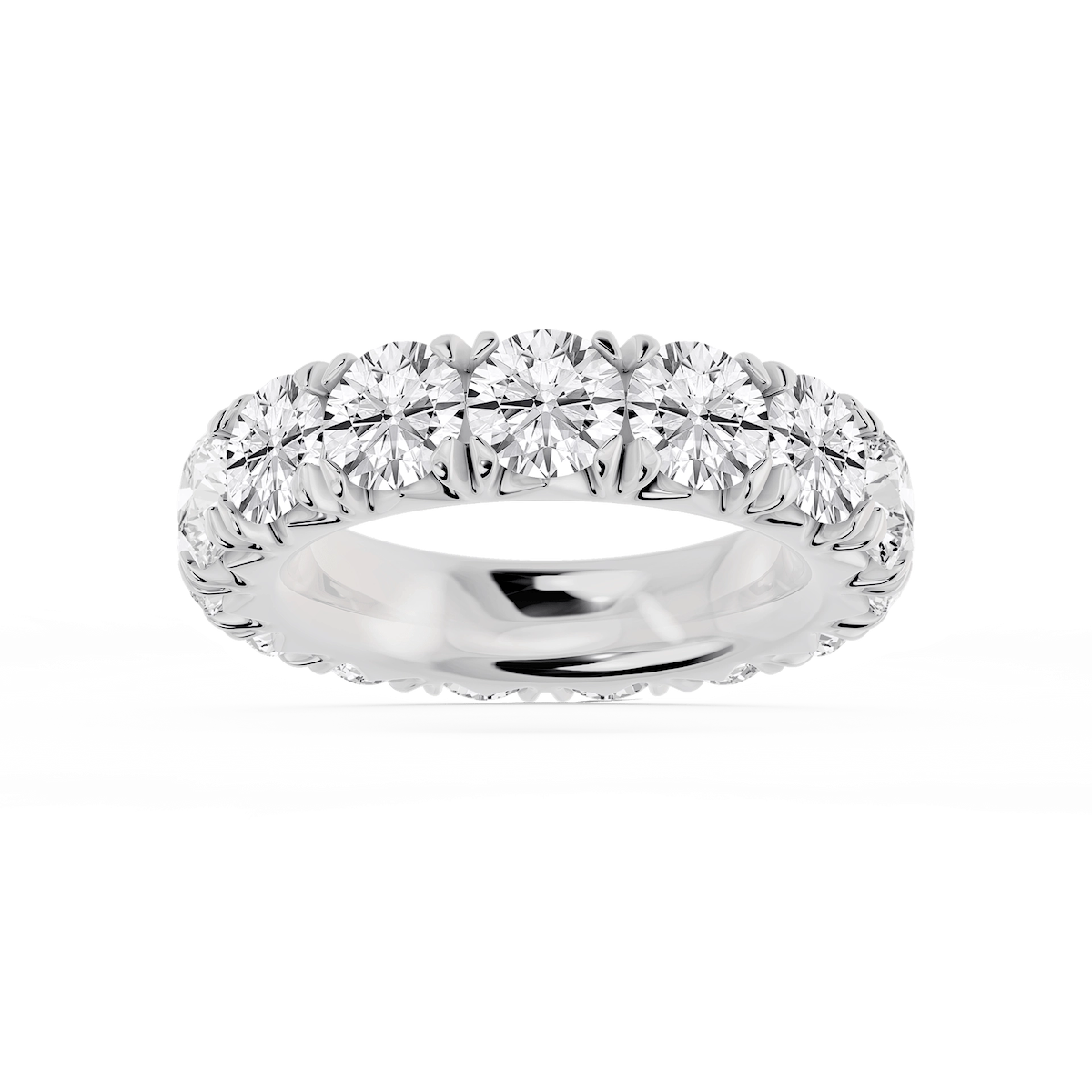 Sharon Round Lab Grown Diamond French Pave Eternity Band