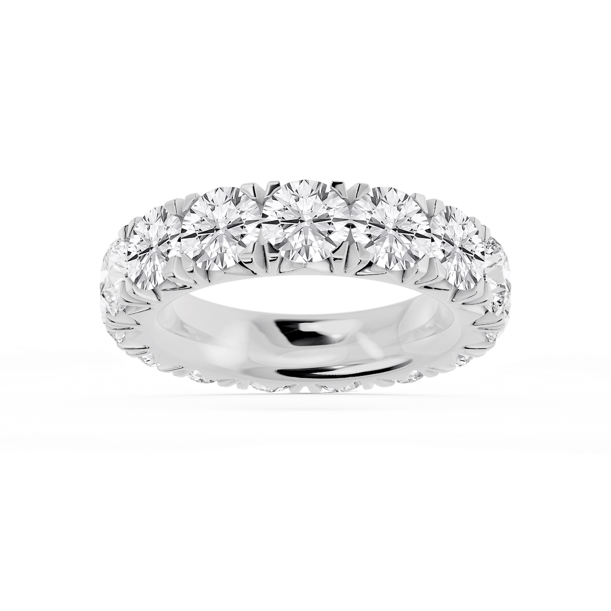 Sharon Round Lab Grown Diamond French Pave Eternity Band
