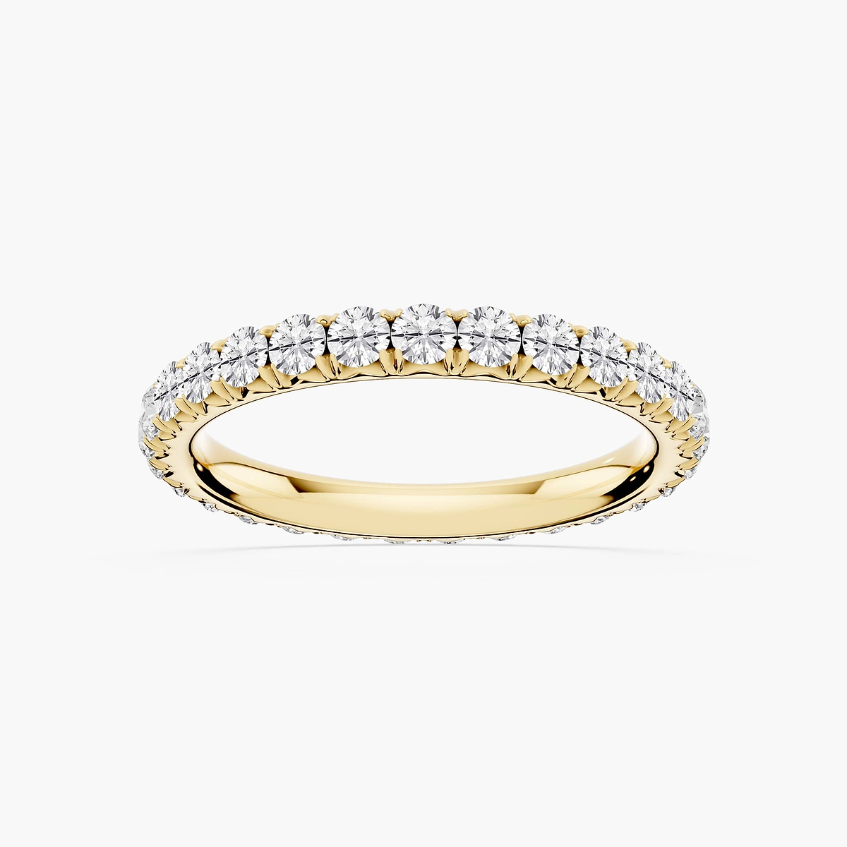 Sharon Round Lab Grown Diamond French Pave Eternity Band