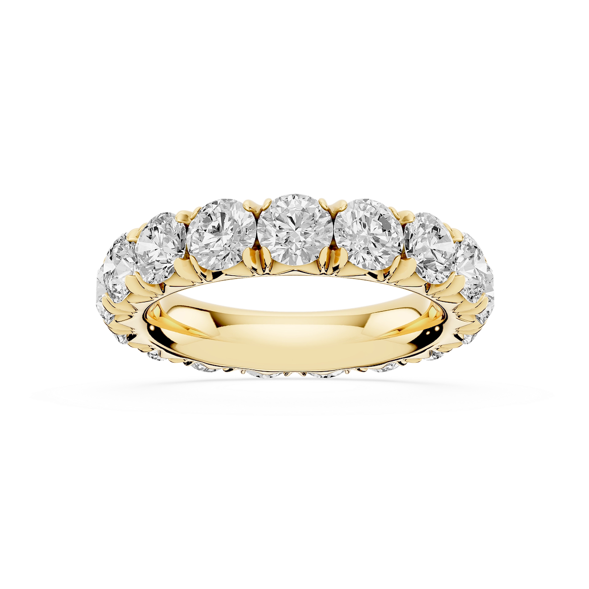 Sharon Round Lab Grown Diamond French Pave Eternity Band