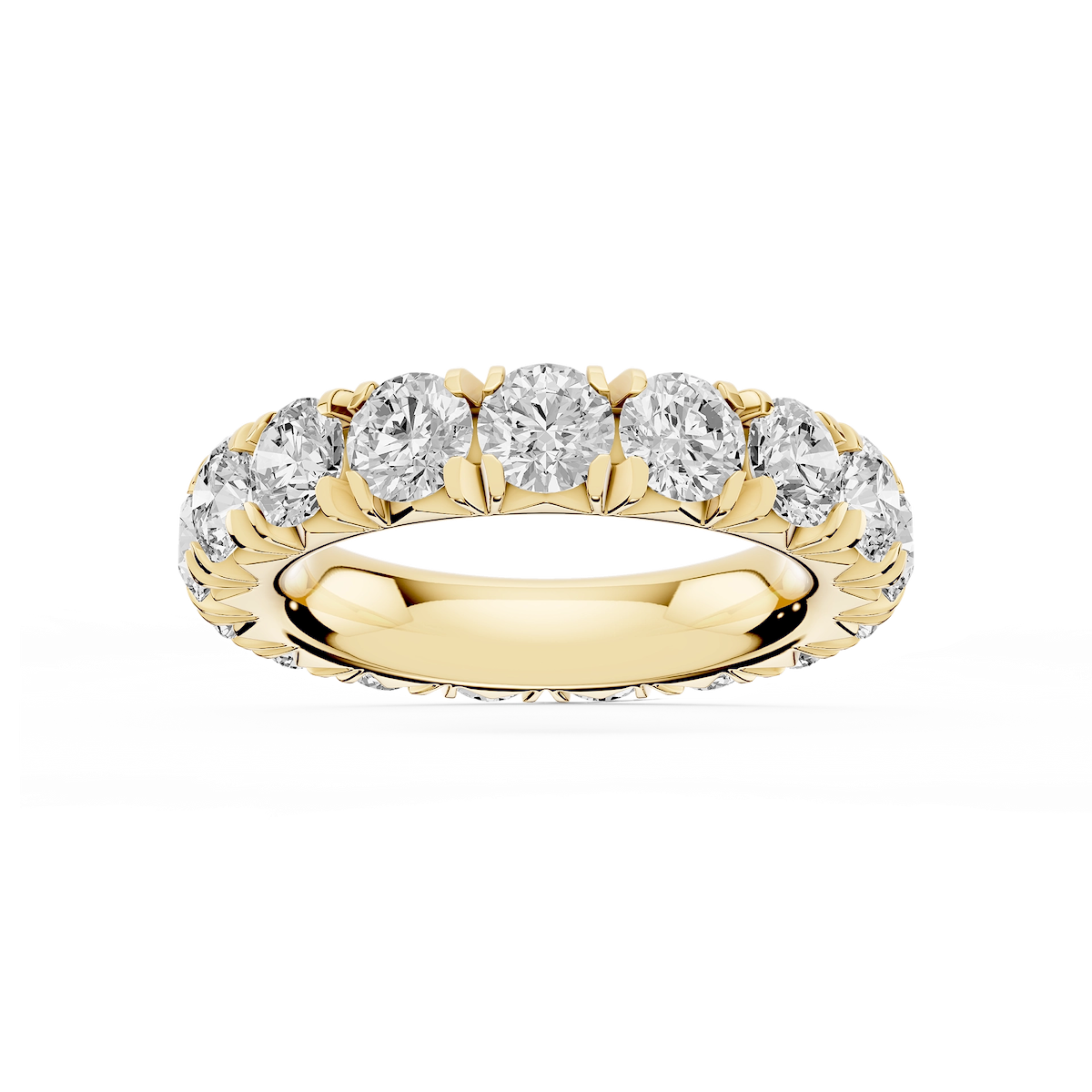 Sharon Round Lab Grown Diamond French Pave Eternity Band