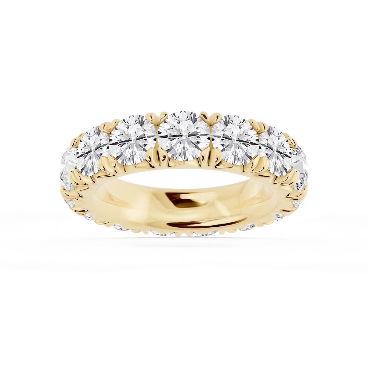 Sharon Round Lab Grown Diamond French Pave Eternity Band