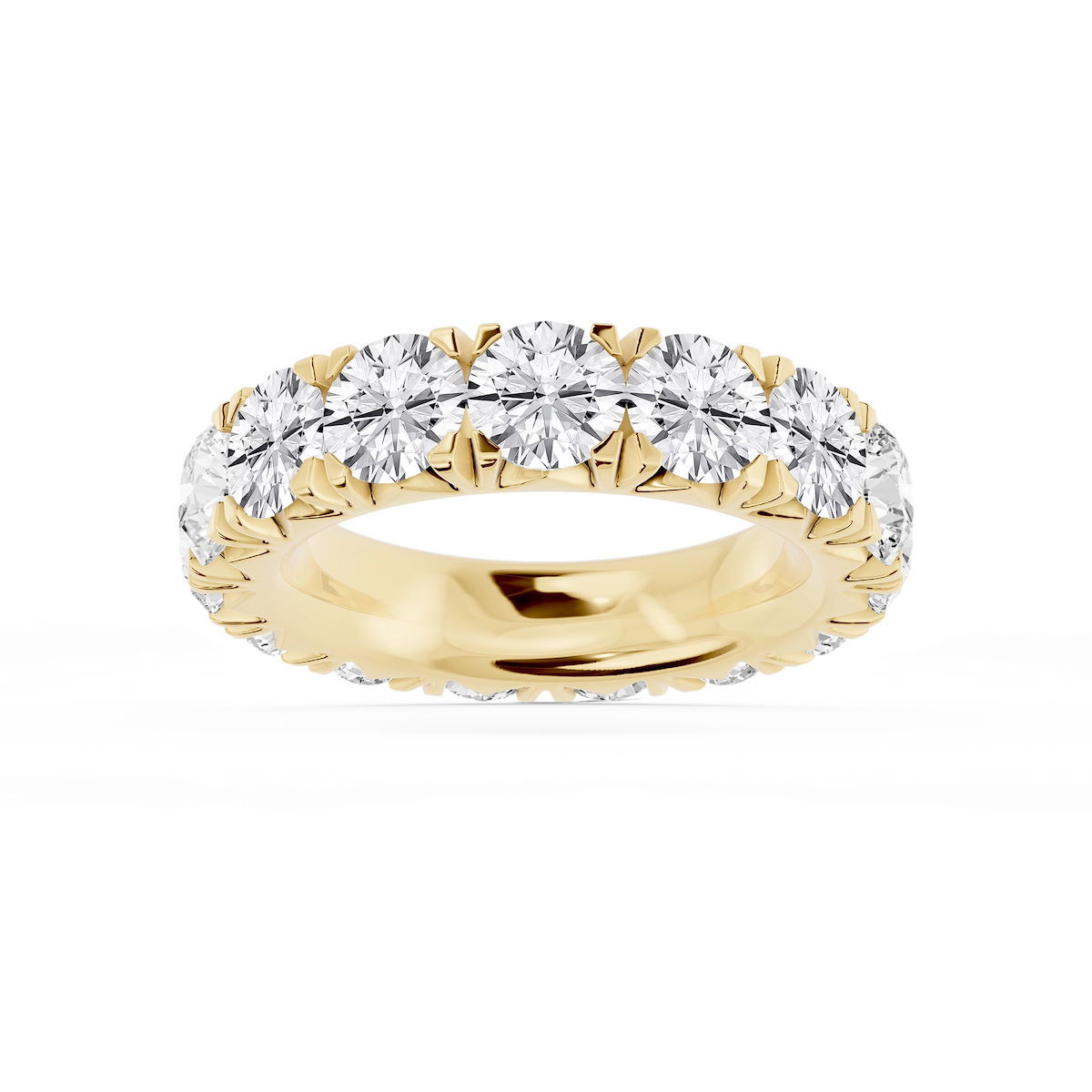 Sharon Round Lab Grown Diamond French Pave Eternity Band