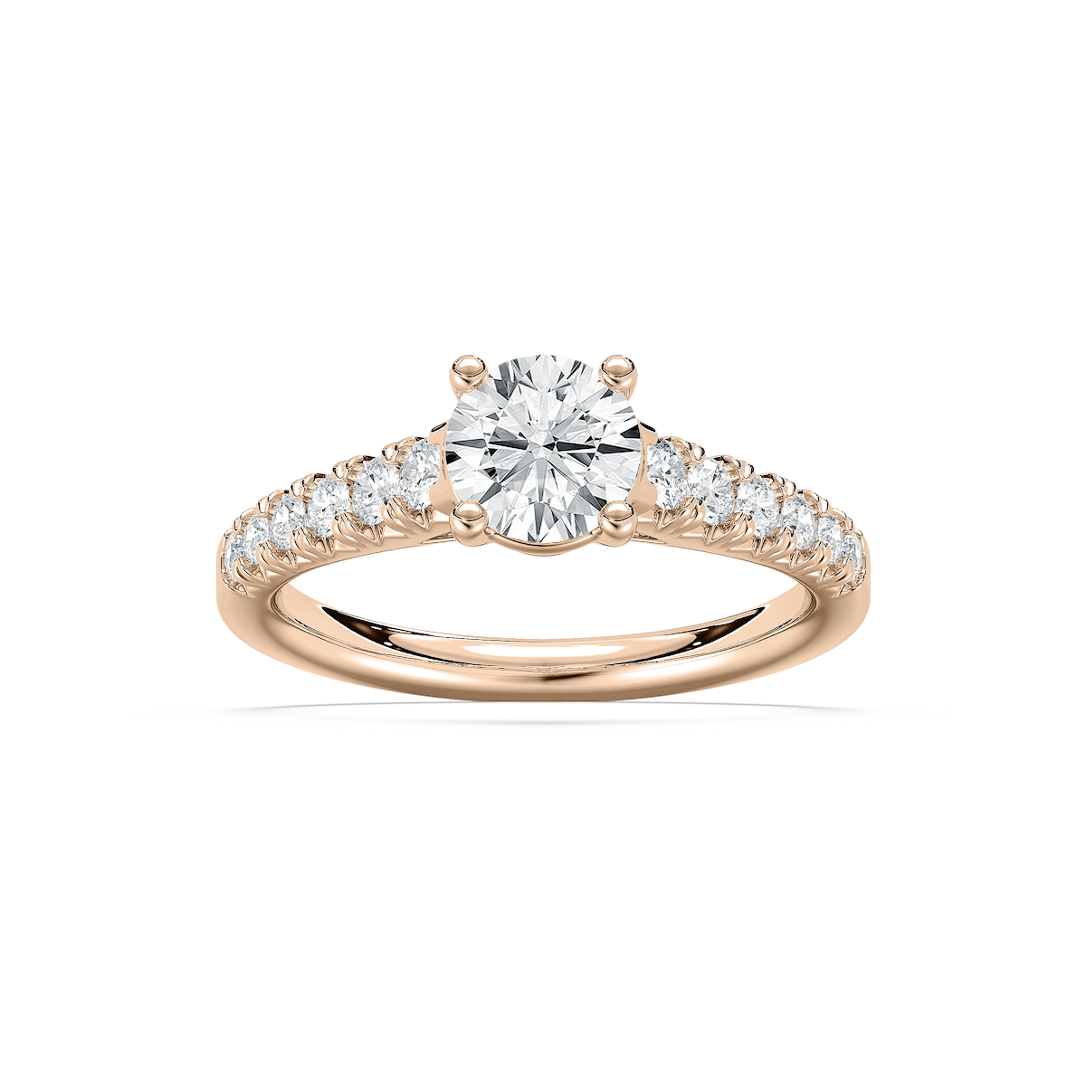 Lyra 1 ²⁄₅ ctw Round Lab Grown Diamond Graduated Side Stone Engagement Ring