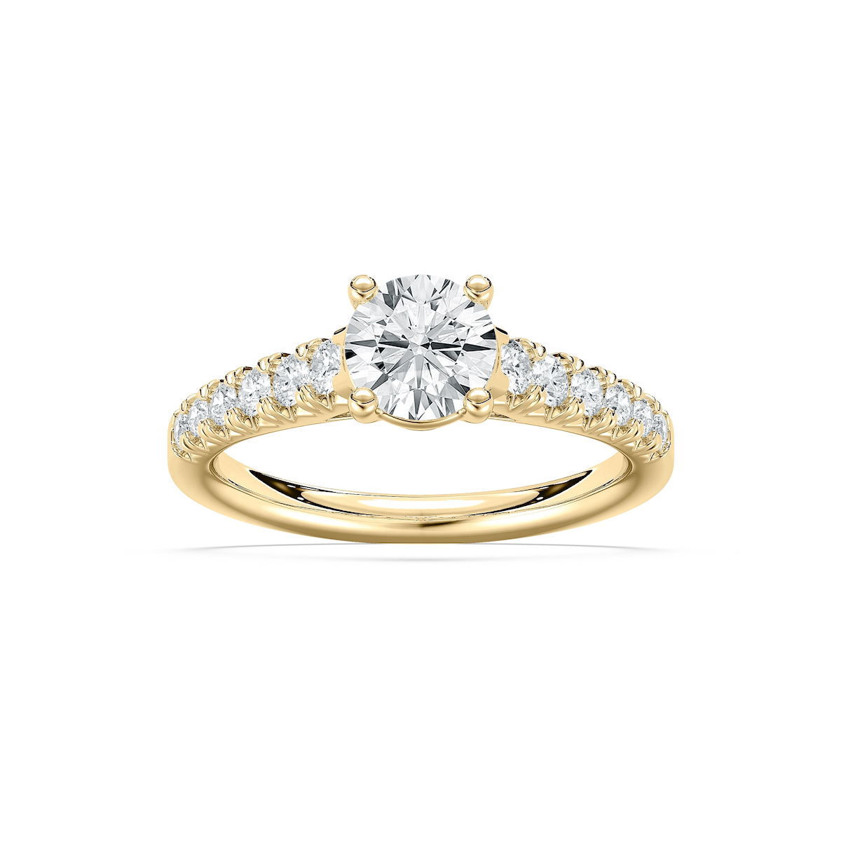 Lyra 1 ²⁄₅ ctw Round Lab Grown Diamond Graduated Side Stone Engagement Ring