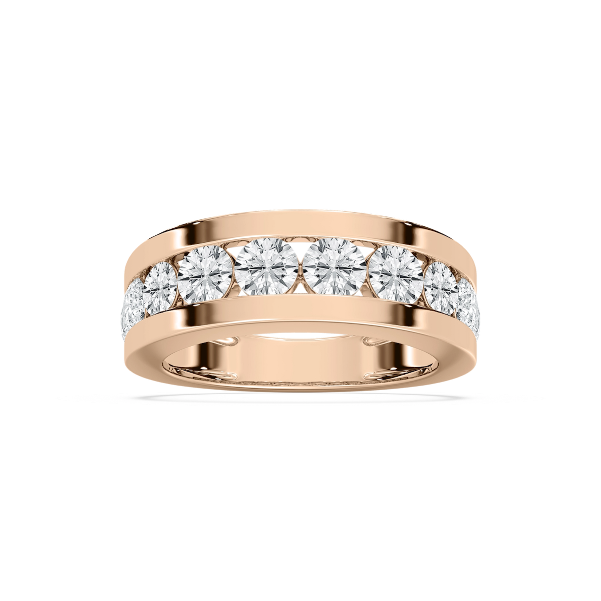 Silas 2 ctw Round Lab Grown Diamond 3.15mm Channel Mens Wedding Band