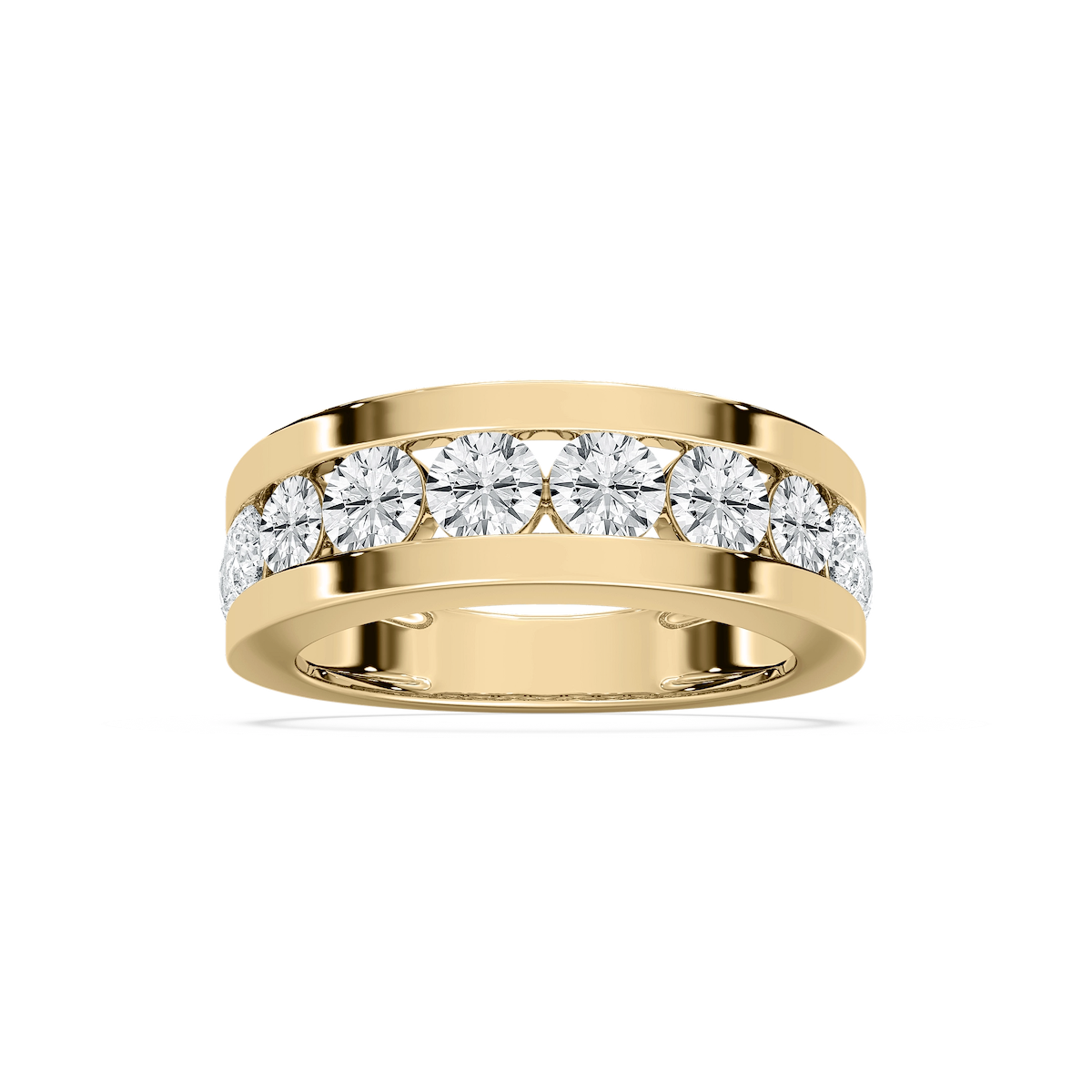 Silas 2 ctw Round Lab Grown Diamond 3.15mm Channel Mens Wedding Band