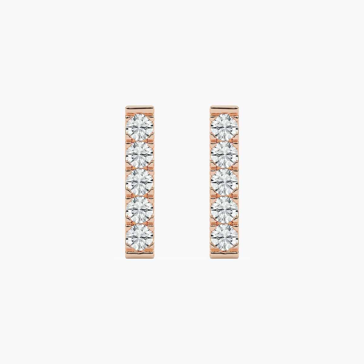 1/2 ctw Round Lab Grown Diamond Single Row Stud Earrings
