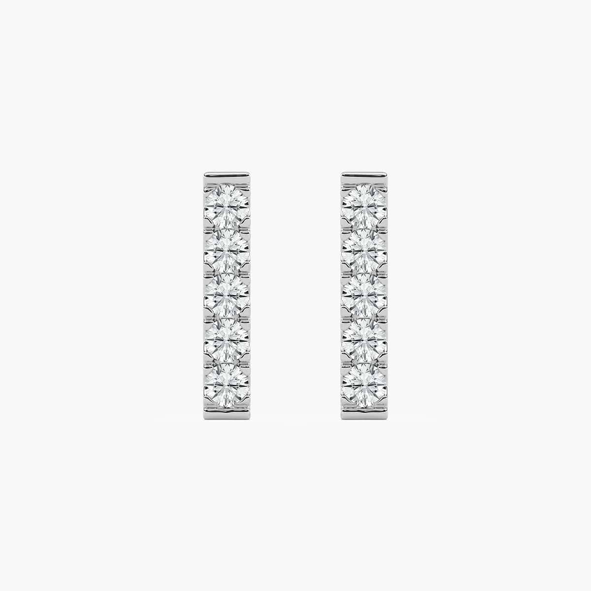 1/2 ctw Round Lab Grown Diamond Single Row Stud Earrings