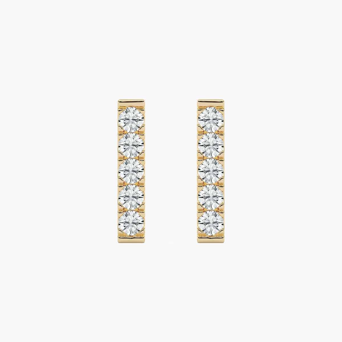 1/2 ctw Round Lab Grown Diamond Single Row Stud Earrings